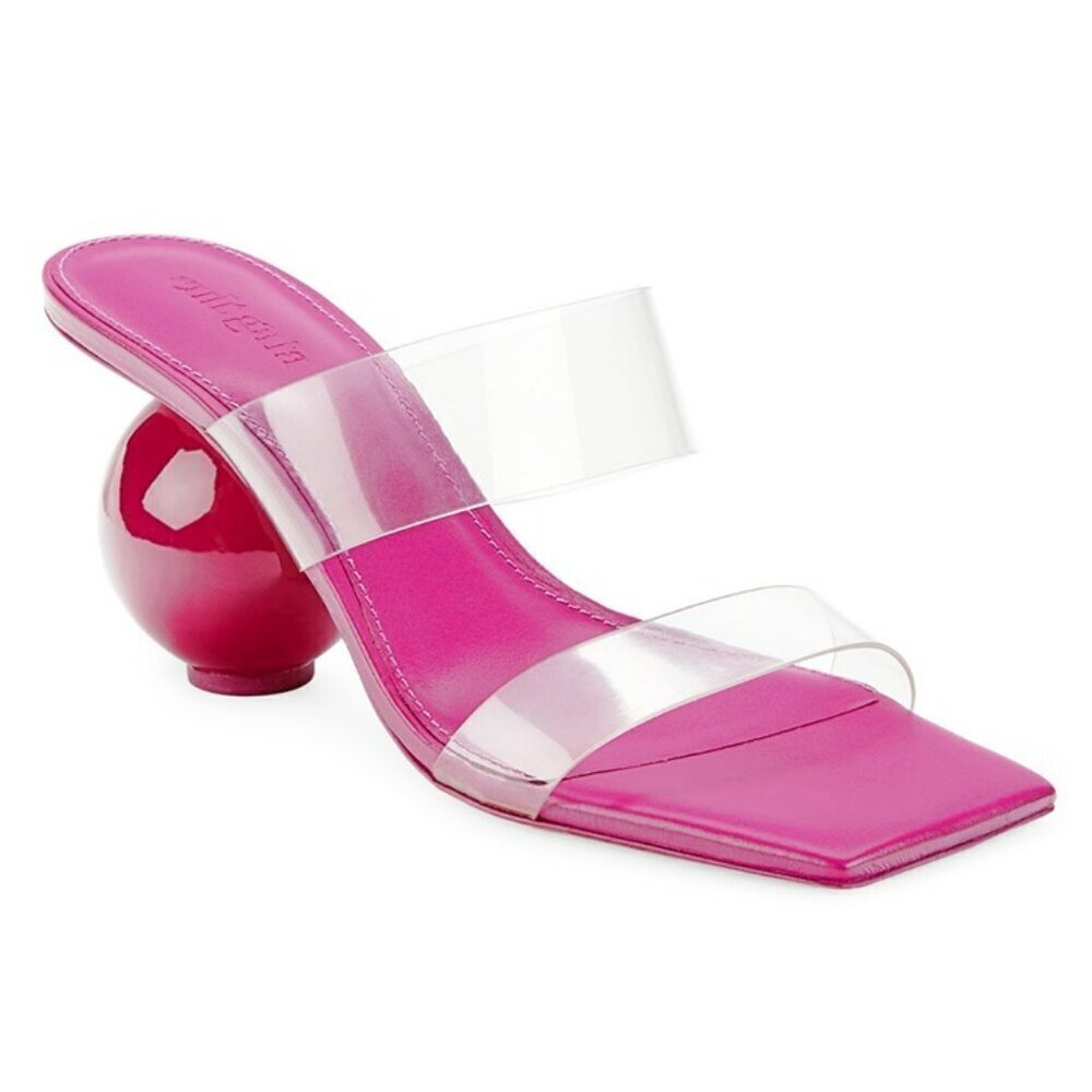 Cult Gaia Women's Nhu Round Heel Square Toe Sandals Bloom Size 37.5 (MSRP $458)